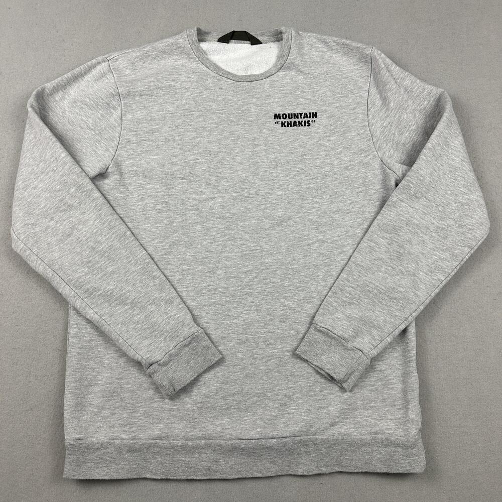 Mountain Khakis Sweatshirt Men Medium Gray Fleece Crewneck Graphic Hiking M